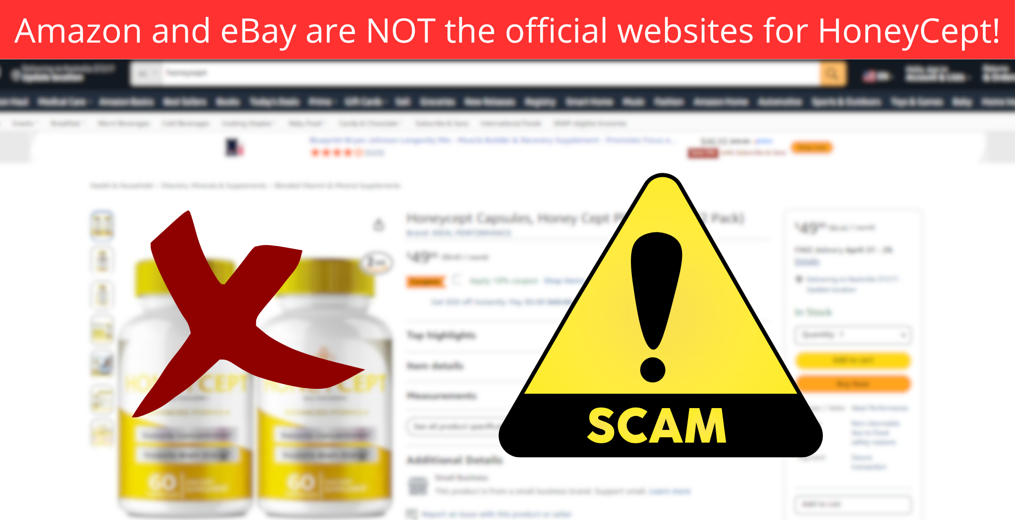 Amazon and eBay are NOT the official websites for HoneyCept! (2)