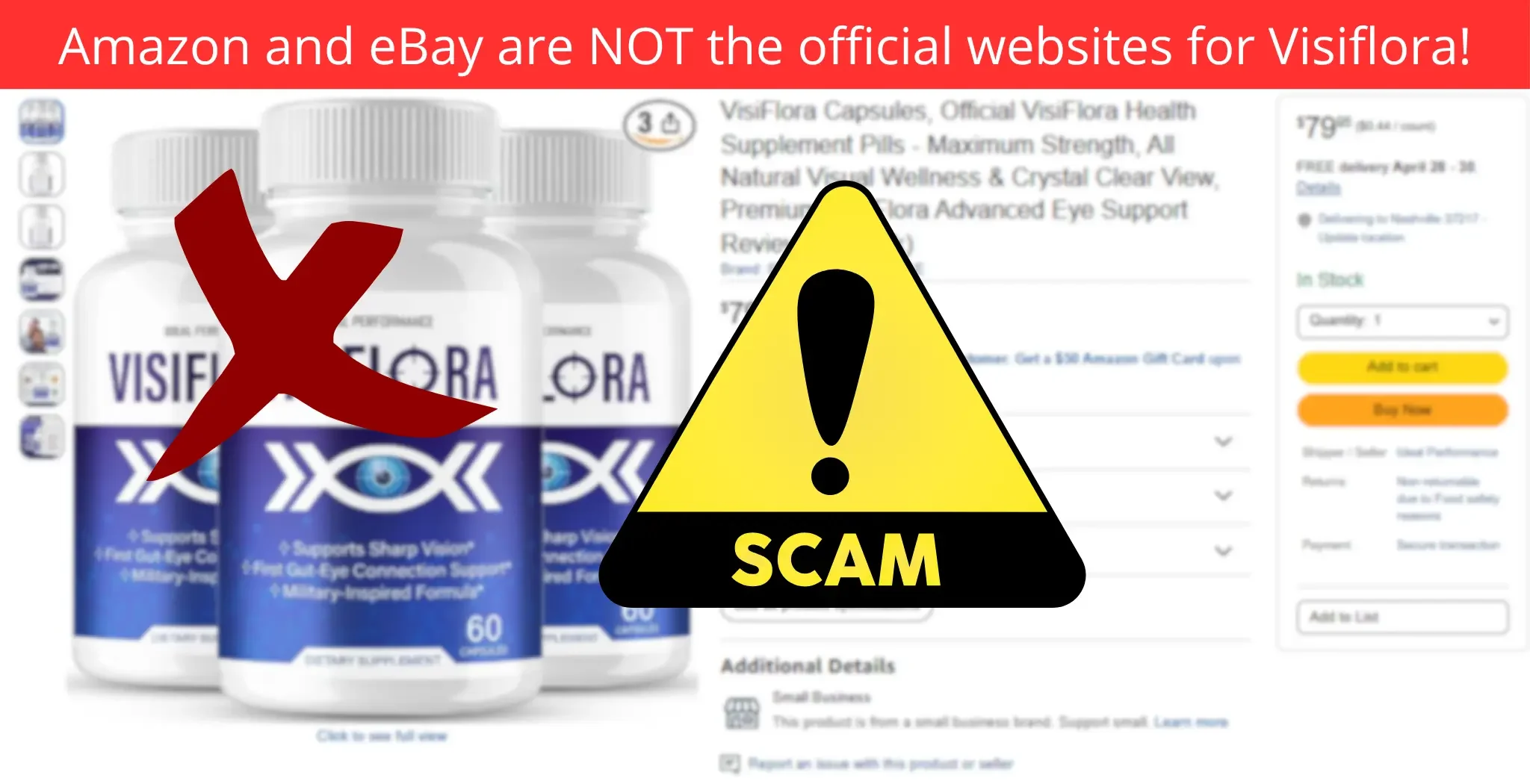 Amazon and eBay are NOT the official websites for Visiflora!